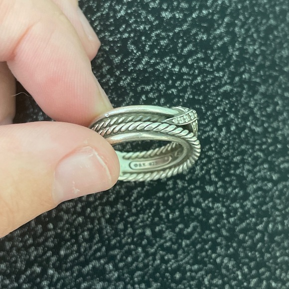 David Yurman X ring with diamonds - Picture 3 of 6